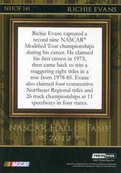 2012 Press Pass Ignite - NASCAR Hall of Fame Blue #NHOF 141 Richie Evans Back