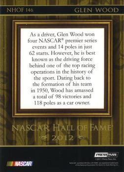 2012 Press Pass Fanfare - NASCAR Hall of Fame Blue #NHOF 146 Glen Wood Back