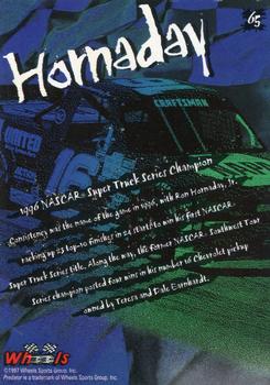 1997 Wheels Predator - Black Wolf #65 Ron Hornaday Back
