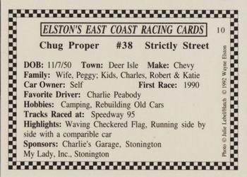 1992 Elston's East Coast Racing #10 Chug Proper Back