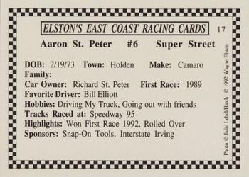 1992 Elston's East Coast Racing #17 Aaron St. Peter Back