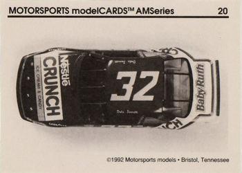 1992 Motorsports Modelcards AM Series - Premiere #20 Dale Jarrett's Car Back