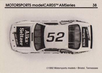 1992 Motorsports Modelcards AM Series - Premiere #38 Jimmy Means' Car Back