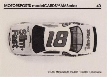 1992 Motorsports Modelcards AM Series - Premiere #40 Greg Sacks' Car Back