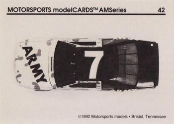 1992 Motorsports Modelcards AM Series - Premiere #42 Alan Kulwicki's Car Back