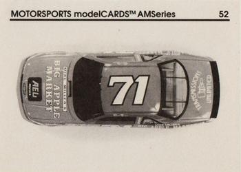 1992 Motorsports Modelcards AM Series - Premiere #52 Dave Marcis' Car Back