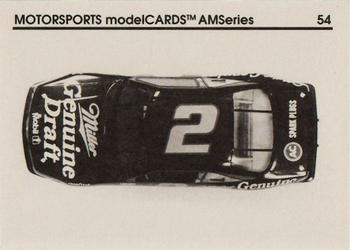 1992 Motorsports Modelcards AM Series - Premiere #54 Rusty Wallace's Car Back