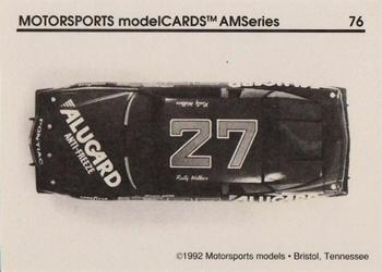 1992 Motorsports Modelcards AM Series - Premiere #76 Rusty Wallace's Car Back