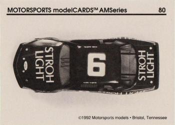 1992 Motorsports Modelcards AM Series - Premiere #80 Mark Martin's Car Back