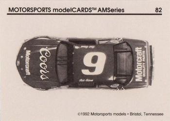 1992 Motorsports Modelcards AM Series - Premiere #82 Bill Elliott's Car Back