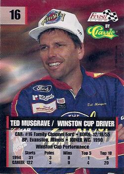 1995 Finish Line - Printer's Proof #16 Ted Musgrave Back