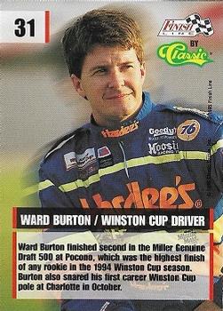 1995 Finish Line - Printer's Proof #31 Ward Burton Back