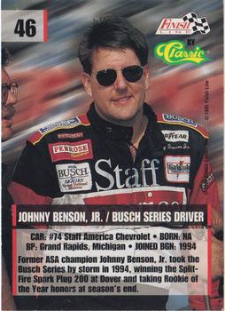 1995 Finish Line - Printer's Proof #46 Johnny Benson Back