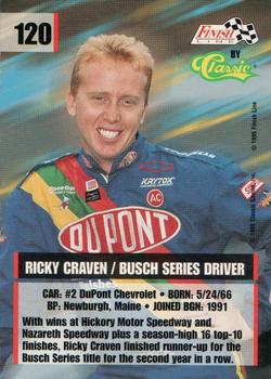 1995 Finish Line - Printer's Proof #120 Ricky Craven Back