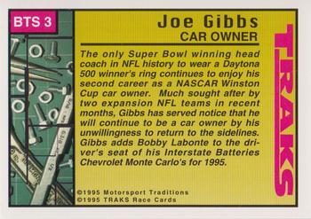1995 Traks - Behind the Scenes Silver Foil #BTS 3 Joe Gibbs Back
