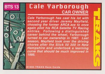 1995 Traks - Behind the Scenes Silver Foil #BTS 13 Cale Yarborough Back