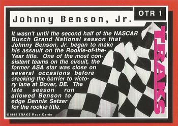 1995 Traks - On the Rise Silver Foil #OTR 1 Johnny Benson, Jr. Back