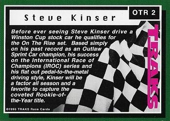 1995 Traks - On the Rise Silver Foil #OTR 2 Steve Kinser Back
