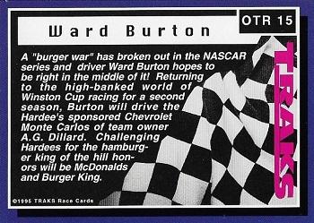 1995 Traks - On the Rise Silver Foil #OTR 15 Ward Burton Back