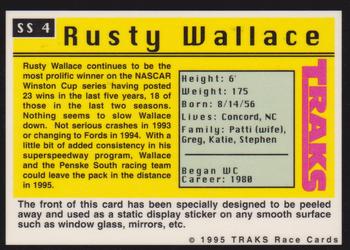1995 Traks - Series Stars Unpeeled #SS 4 Rusty Wallace Back