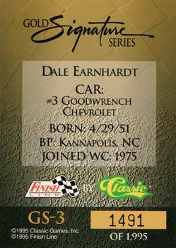 1995 Finish Line - Gold Signature #GS-3 Dale Earnhardt Back