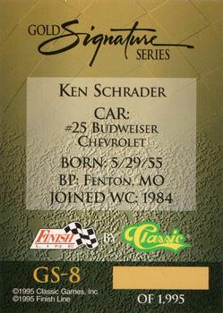 1995 Finish Line - Gold Signature #GS-8 Ken Schrader Back