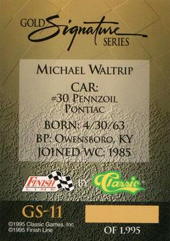 1995 Finish Line - Gold Signature #GS-11 Michael Waltrip Back