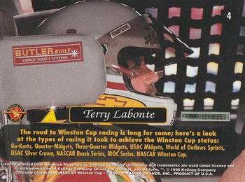 1996 Pinnacle Zenith - 24KT Artist Proof #4 Terry Labonte Back