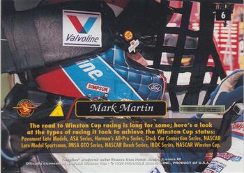 1996 Pinnacle Zenith - 24KT Artist Proof #6 Mark Martin Back