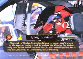 1996 Pinnacle Zenith - 24KT Artist Proof #11 Geoff Bodine Back