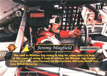 1996 Pinnacle Zenith - 24KT Artist Proof #21 Jeremy Mayfield Back