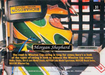 1996 Pinnacle Zenith - 24KT Artist Proof #31 Morgan Shepherd Back