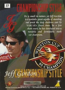 1996 Pinnacle Zenith - 24KT Artist Proof #77 Jeff Gordon Back