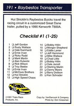 1991 Traks - Glossy #191 Raybestos Transporter Back