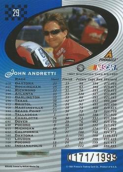 1997 Pinnacle Totally Certified - Platinum Blue #29 John Andretti Back