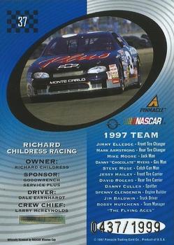 1997 Pinnacle Totally Certified - Platinum Blue #37 Dale Earnhardt's Car Back