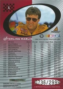 1997 Pinnacle Totally Certified #4 Sterling Marlin Back