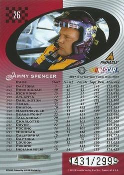 1997 Pinnacle Totally Certified #26 Jimmy Spencer Back
