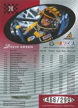 1997 Pinnacle Totally Certified #28 David Green Back
