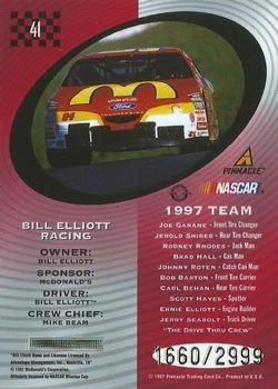 1997 Pinnacle Totally Certified #41 #94 Bill Elliott Racing Back