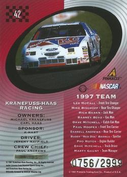 1997 Pinnacle Totally Certified #42 #37 Kranefuss-Haas Racing Back