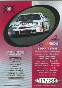 1997 Pinnacle Totally Certified #50 #41 Larry Hedrick Motorsports Back