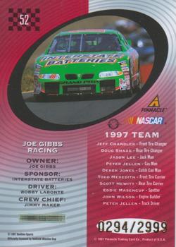 1997 Pinnacle Totally Certified #52 #18 Joe Gibbs Racing Back