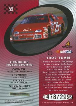 1997 Pinnacle Totally Certified #59 #25 Hendrick Motorsports Back