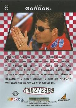 1997 Pinnacle Totally Certified #89 Jeff Gordon Back