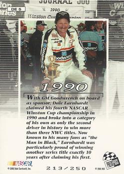 2001 Press Pass VIP - Dale Earnhardt Winston Cup Champion Celebration Foil #DE 5 Dale Earnhardt - 1990 Back
