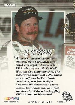 2001 Press Pass VIP - Dale Earnhardt Winston Cup Champion Celebration Foil #DE 7 Dale Earnhardt - 1993 Back