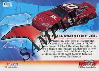 2003 Wheels American Thunder - Beckett Samples #P37 Dale Earnhardt Jr. Back