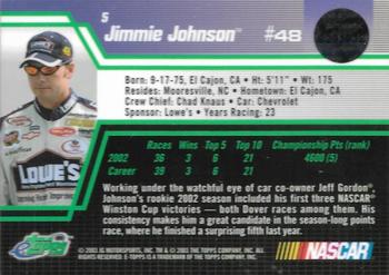 2003 eTopps #5 Jimmie Johnson Back