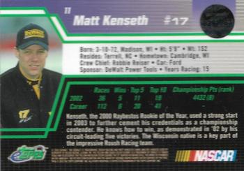 2003 eTopps #11 Matt Kenseth Back